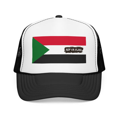 Sudan Flag Foam Trucker Hat | Rep Ya Flag design