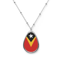 Timor Leste Flag Oval Necklace