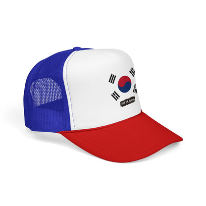 South Korea Flag Foam Trucker Hat | Korean Heritage Snapback Cap | Rep Ya Flag