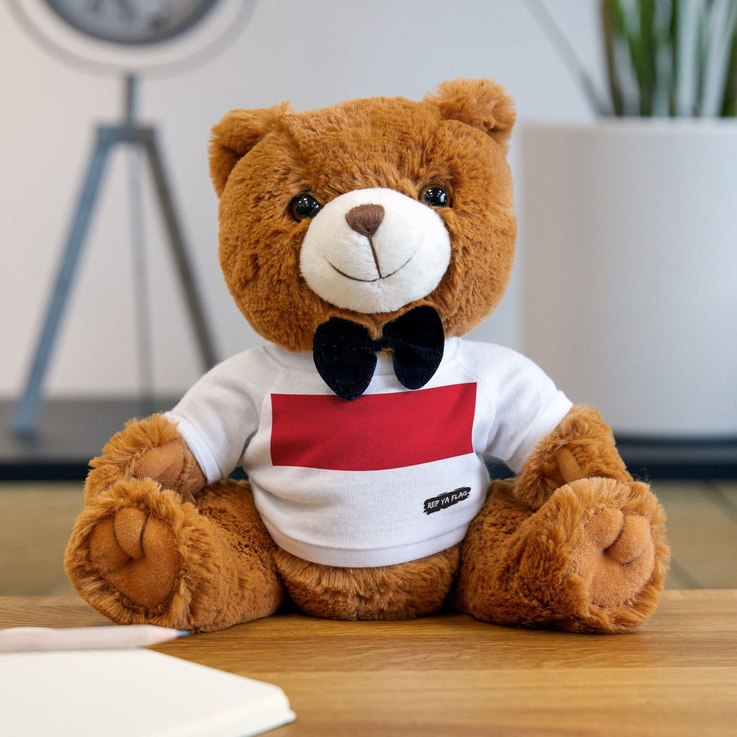 Rep Ya Flag Monaco Teddy Bear | Monaco Plush Gift | Monegasque Heritage Bear | Cultural Keepsake | Baby Gift Stuffed Animal