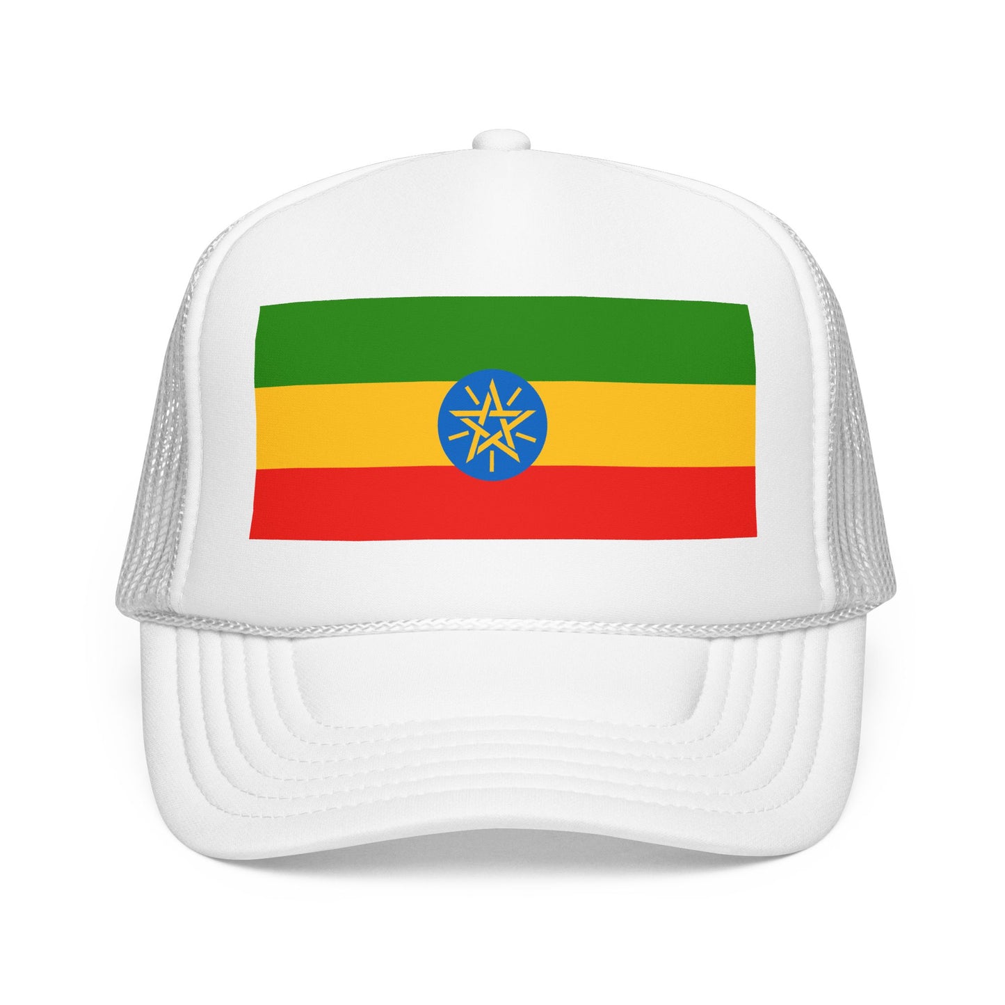 Ethiopia Flag Foam Trucker Hat | Ethiopian Pride Snapback Cap | Rep Ya Flag