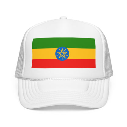 Ethiopia Flag Foam Trucker Hat | Ethiopian Pride Snapback Cap | Rep Ya Flag