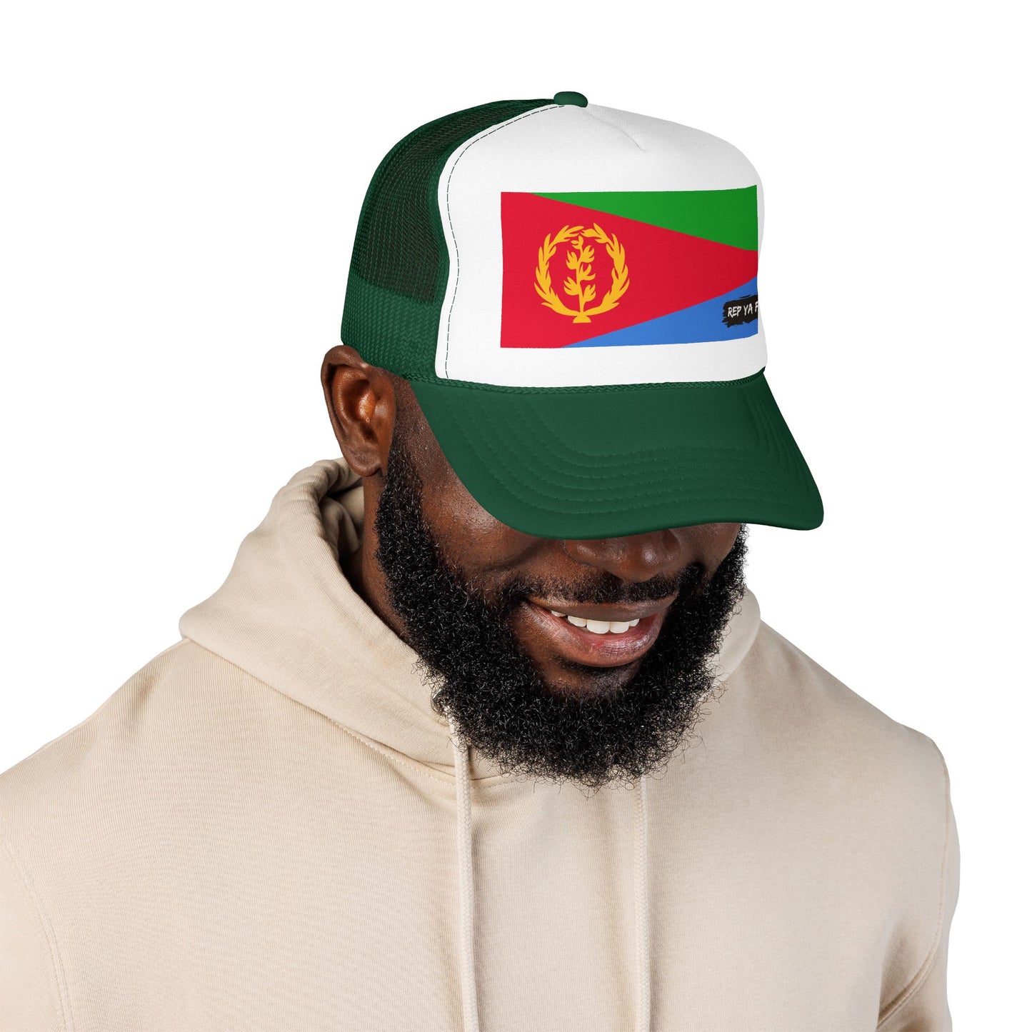 Eritrea Flag Foam Trucker Hat | Eritrean Pride Snapback Cap | Rep Ya Flag
