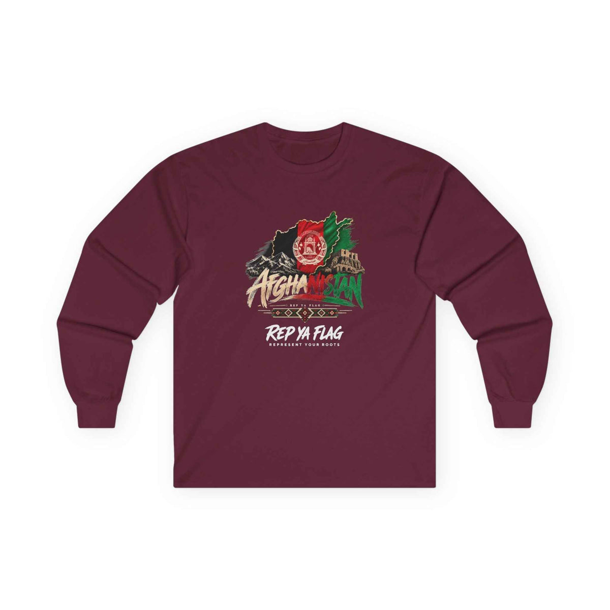 Afghan Pride Long Sleeve Tee — "Rep Ya Flag" Graphic