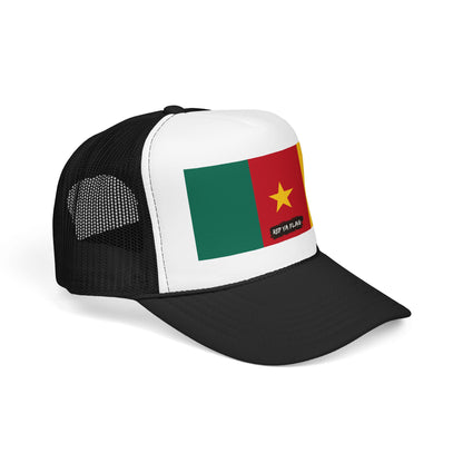 Cameroon Flag Foam Trucker Hat | Cameroonian Pride Snapback Cap | Rep Ya Flag