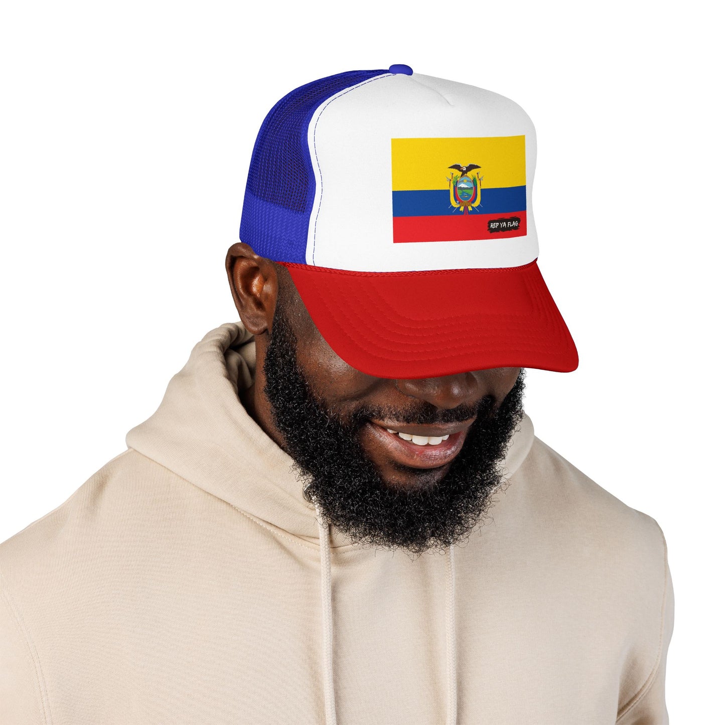 Ecuador Flag Foam Trucker Hat | Ecuadorian Pride Snapback Cap | Rep Ya Flag