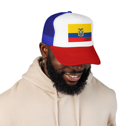 Ecuador Flag Foam Trucker Hat | Ecuadorian Pride Snapback Cap | Rep Ya Flag