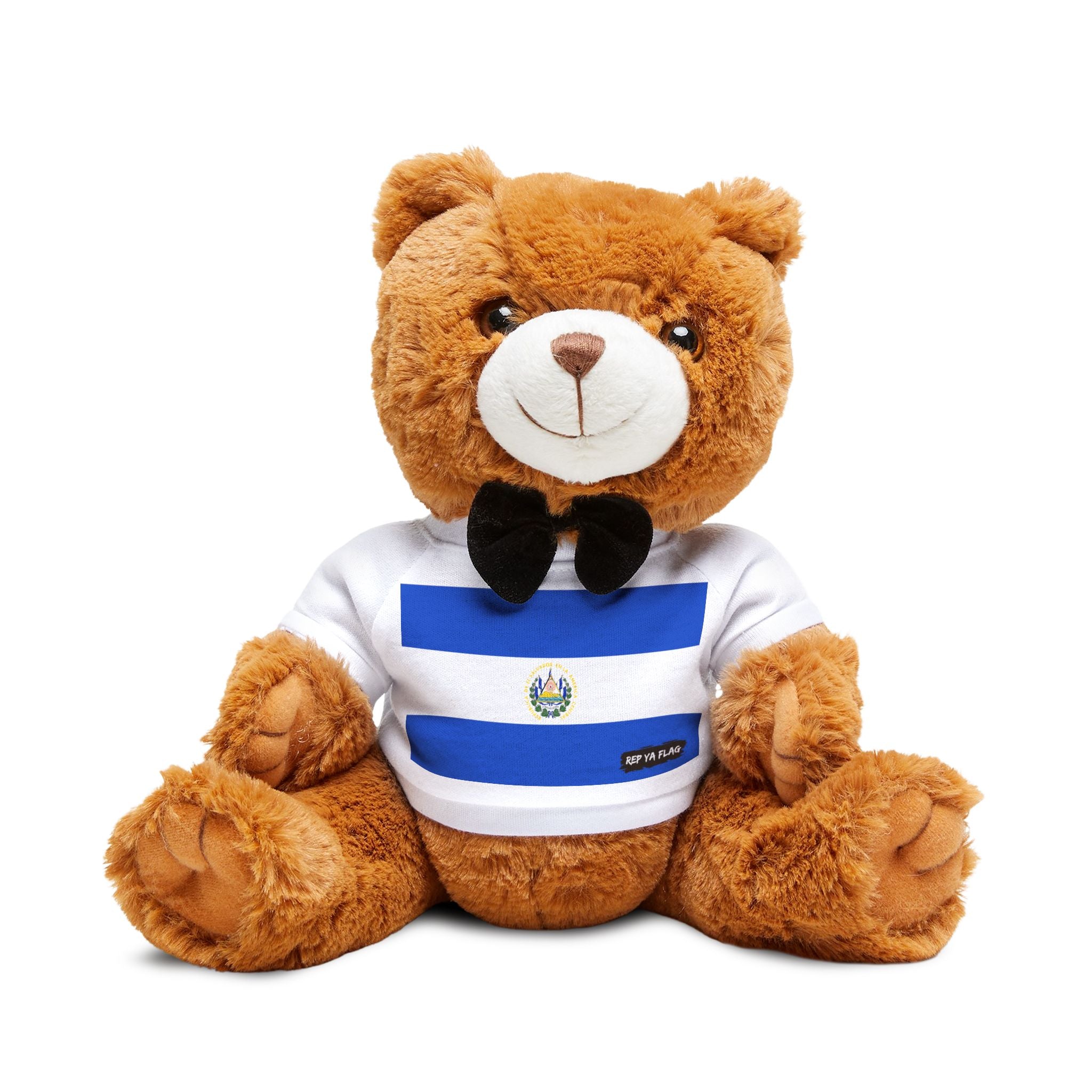 El Salvador Flag Teddy Bear | Salvadoran Heritage Plush Gift | Rep Ya Flag