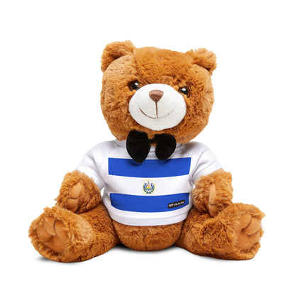 El Salvador Flag Teddy Bear | Salvadoran Heritage Plush Gift | Rep Ya Flag