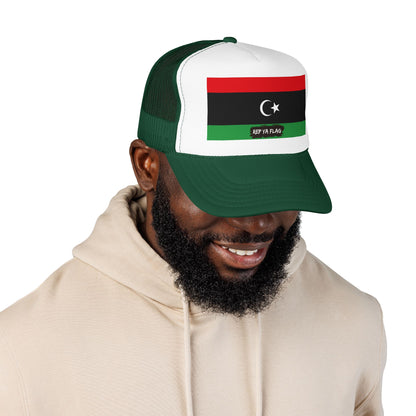 Libya Flag Foam Trucker Hat | Libyan Pride Snapback Cap | Rep Ya Flag