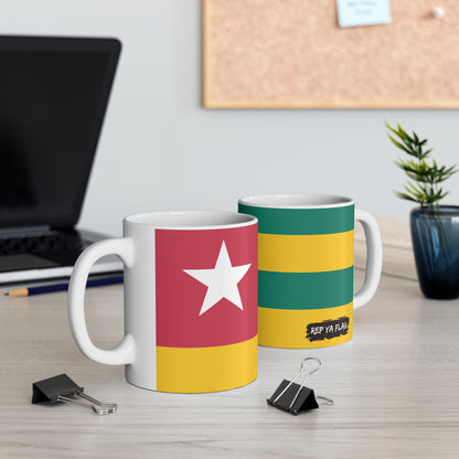 Togo Flag Coffee Tea Mug 11oz 15oz | Rep Ya Flag Ceramic Mug