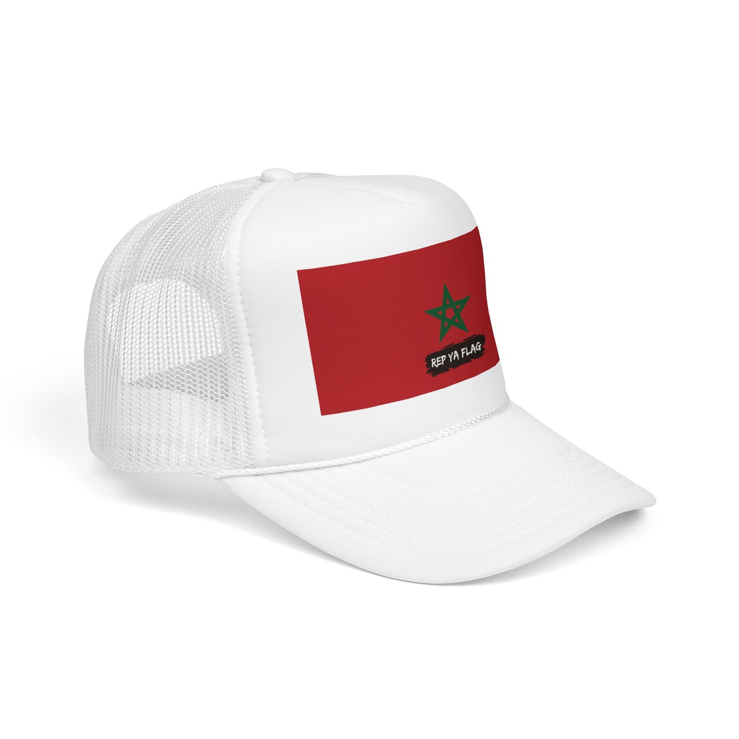 Morocco Flag Foam Trucker Hat | Moroccan Pride Snapback Cap | Rep Ya Flag