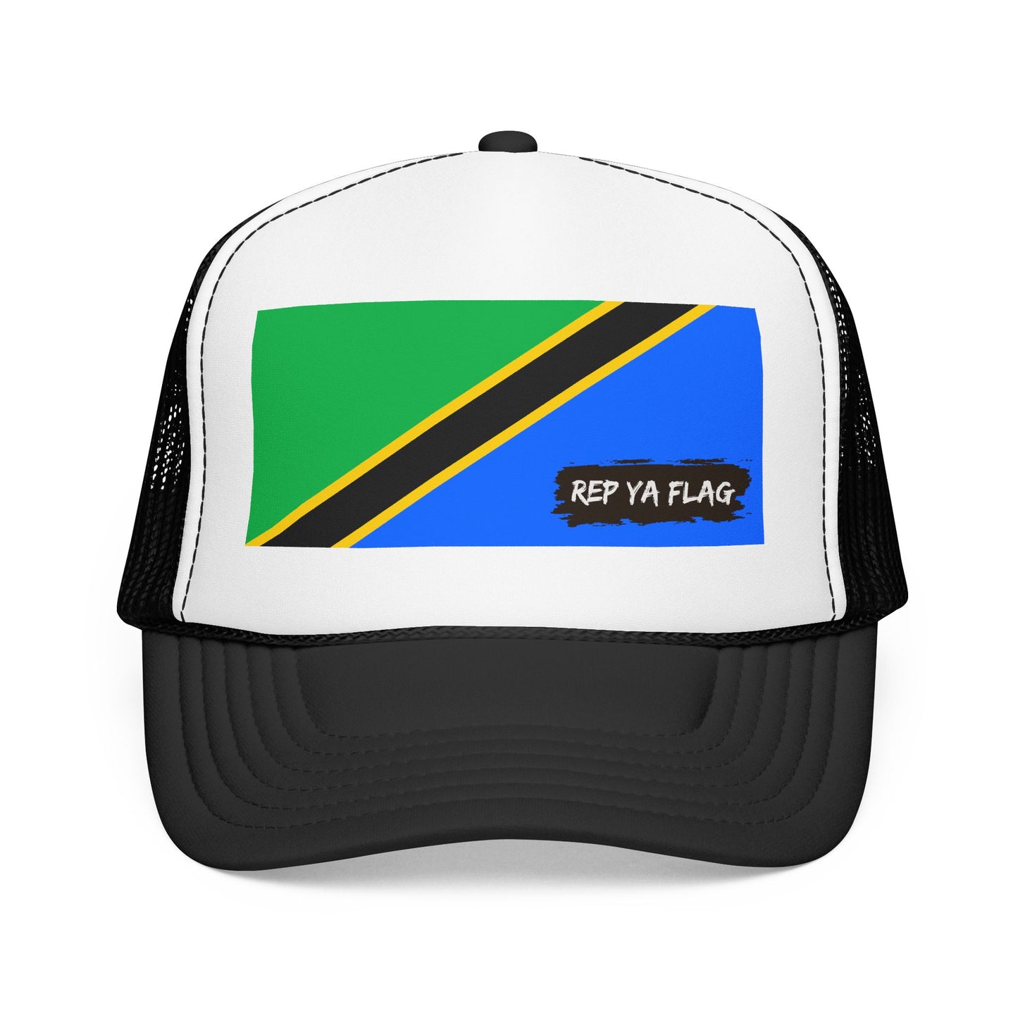 Tanzania Flag Foam Trucker Hat | Rep Ya Flag design