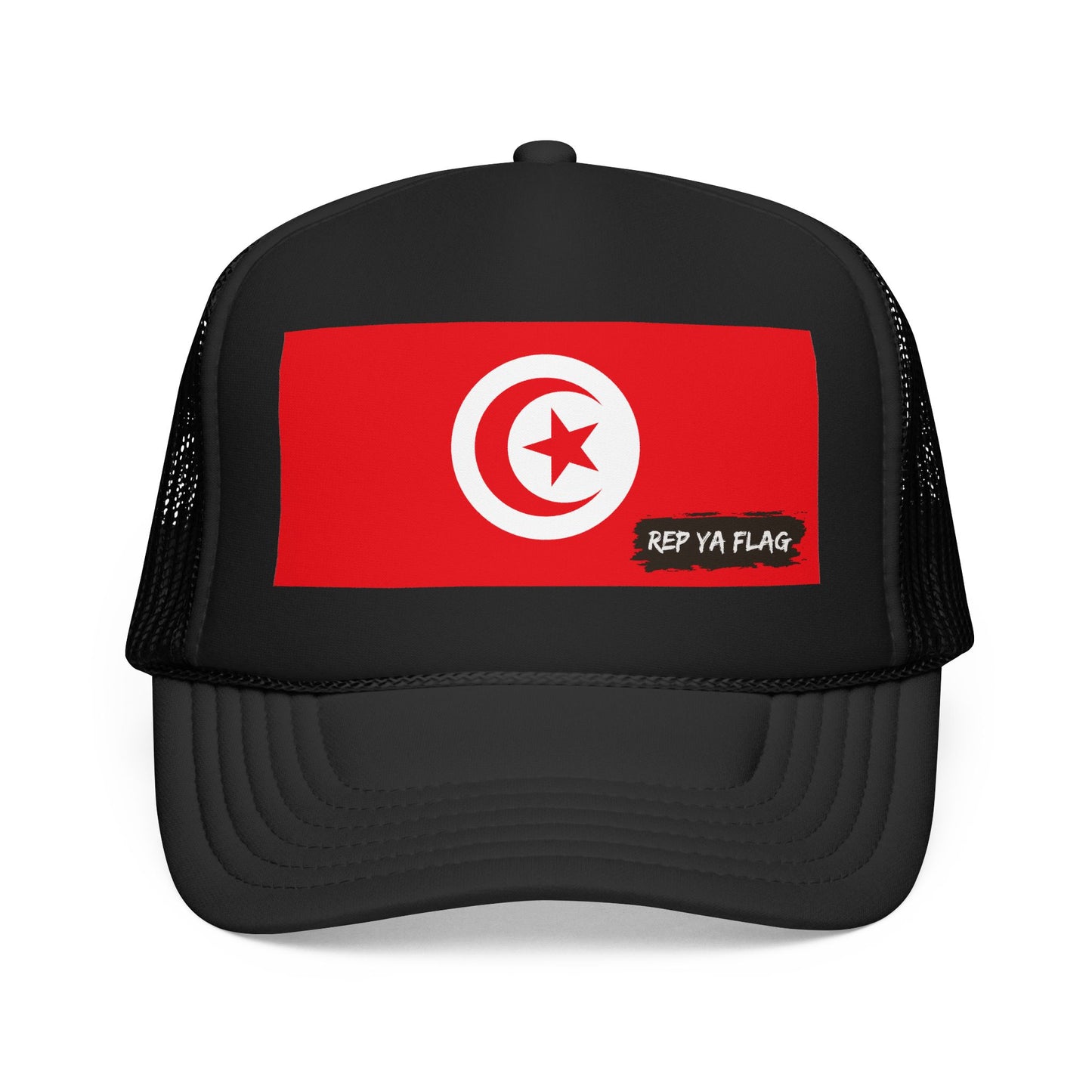 Tunisia Flag Foam Trucker Hat | Rep Ya Flag design