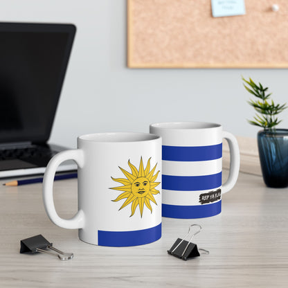 Uruguay Flag Coffee Tea Mug 11oz 15oz | Rep Ya Flag Ceramic Mug