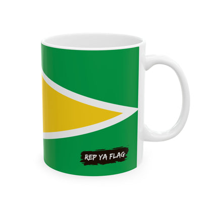 Guyana Flag Coffee Tea Mug 11oz 15oz | Rep Ya Flag Ceramic Mug