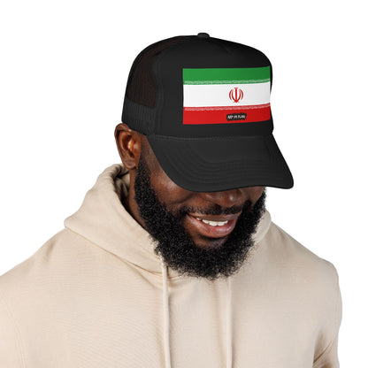 Iran Flag Foam Trucker Hat | Iranian Pride Snapback Cap | Rep Ya Flag