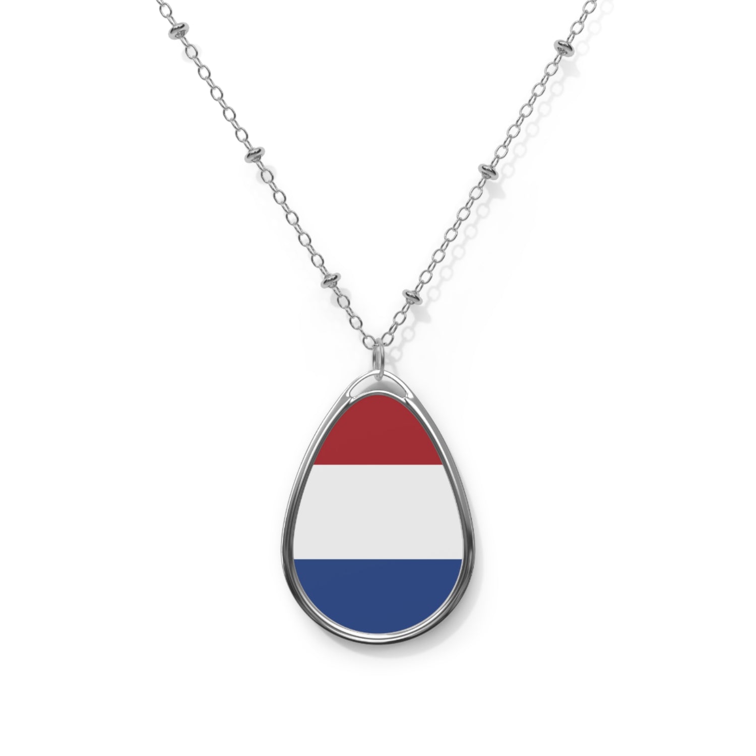 Netherlands Flag Oval Necklace | Dutch Flag Pendant | Heritage Jewelry | Cultural Gift | Rep Ya Flag