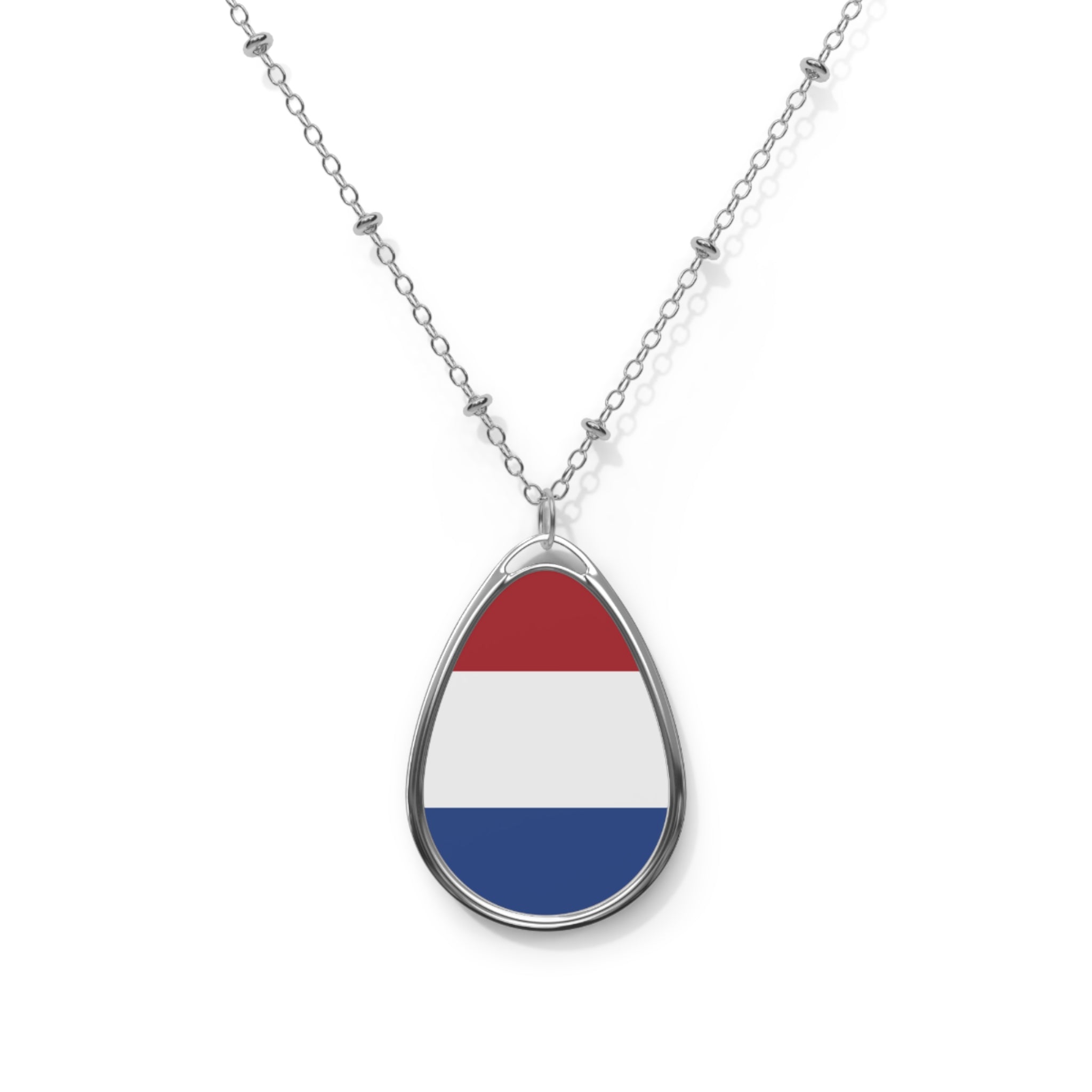 Netherlands Flag Oval Necklace | Dutch Flag Pendant | Heritage Jewelry | Cultural Gift | Rep Ya Flag