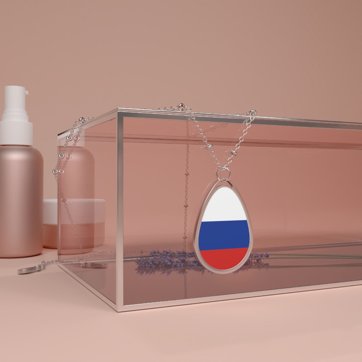 Russia Flag Oval Necklace | Russian Heritage Pendant | Rep Ya Flag