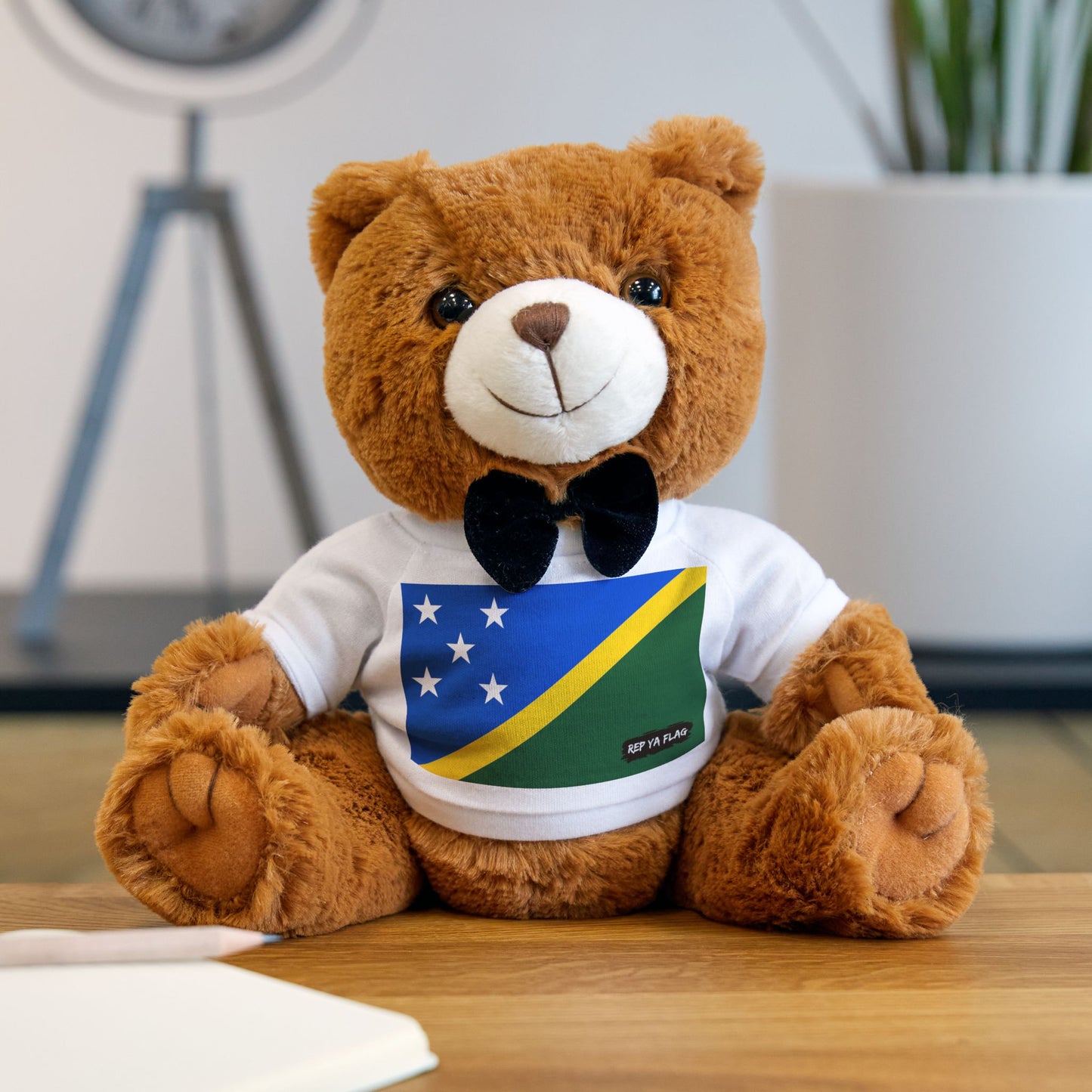 Solomon Islands Flag Teddy Bear | Solomon Islander Plush Gift | Heritage Bear | Cultural Keepsake | Baby Gift Stuffed Animal | Rep Ya Flag