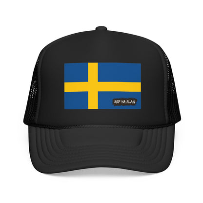 Sweden Flag Foam Trucker Hat | Rep Ya Flag design