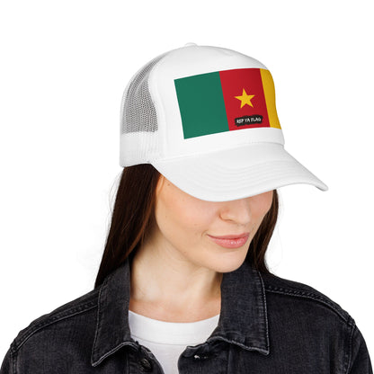 Cameroon Flag Foam Trucker Hat | Cameroonian Pride Snapback Cap | Rep Ya Flag