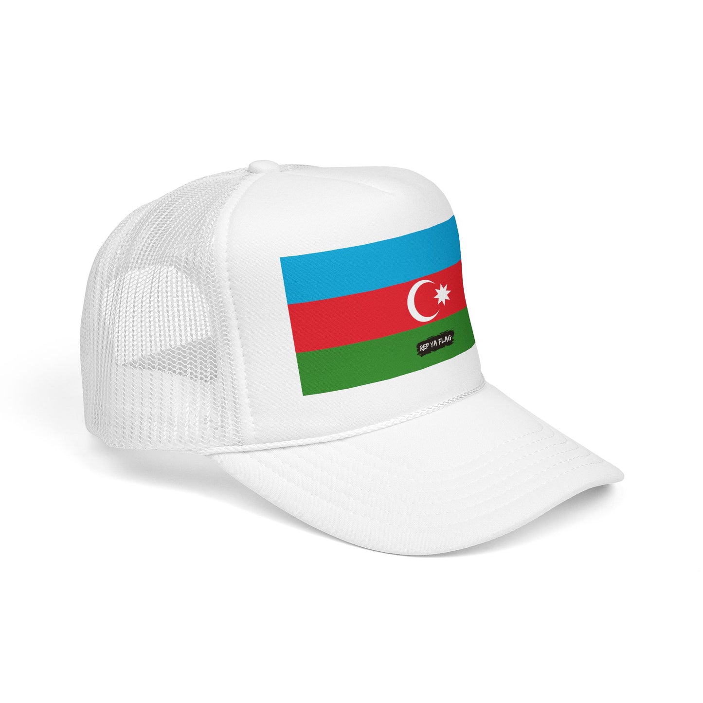 Azerbaijan Flag Foam Trucker Hat | Azerbaijani Pride Snapback Cap | Rep Ya Flag