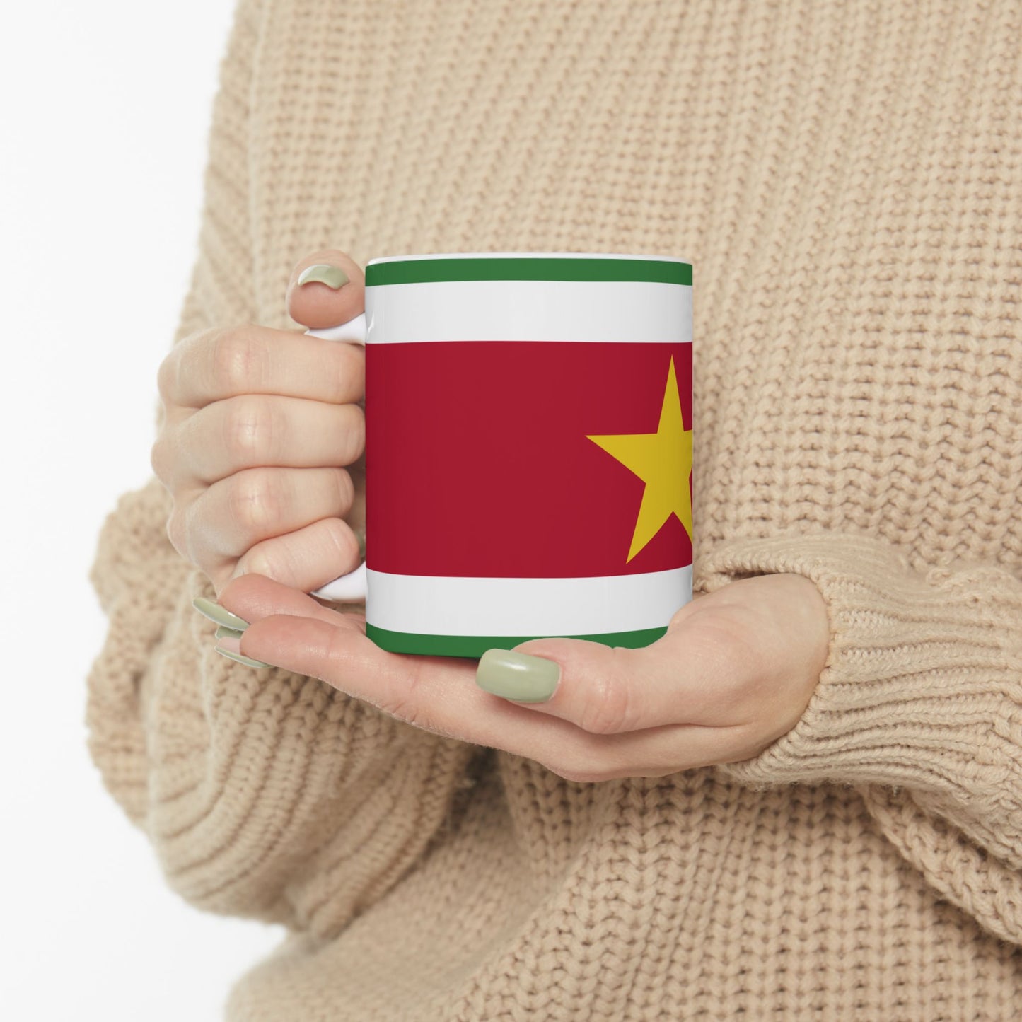 Suriname Flag Coffee Tea Mug 11oz 15oz | Rep Ya Flag Ceramic Mug