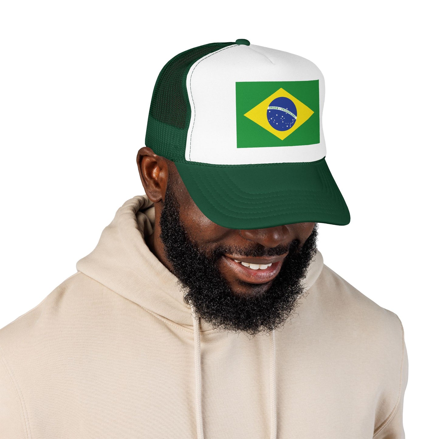 Brazil Flag Foam Trucker Hat | Brazilian Pride Snapback Cap | Rep Ya Flag