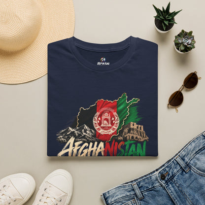 Afghanistan Map Flag T-Shirt — Vintage Afghan Emblem Tee