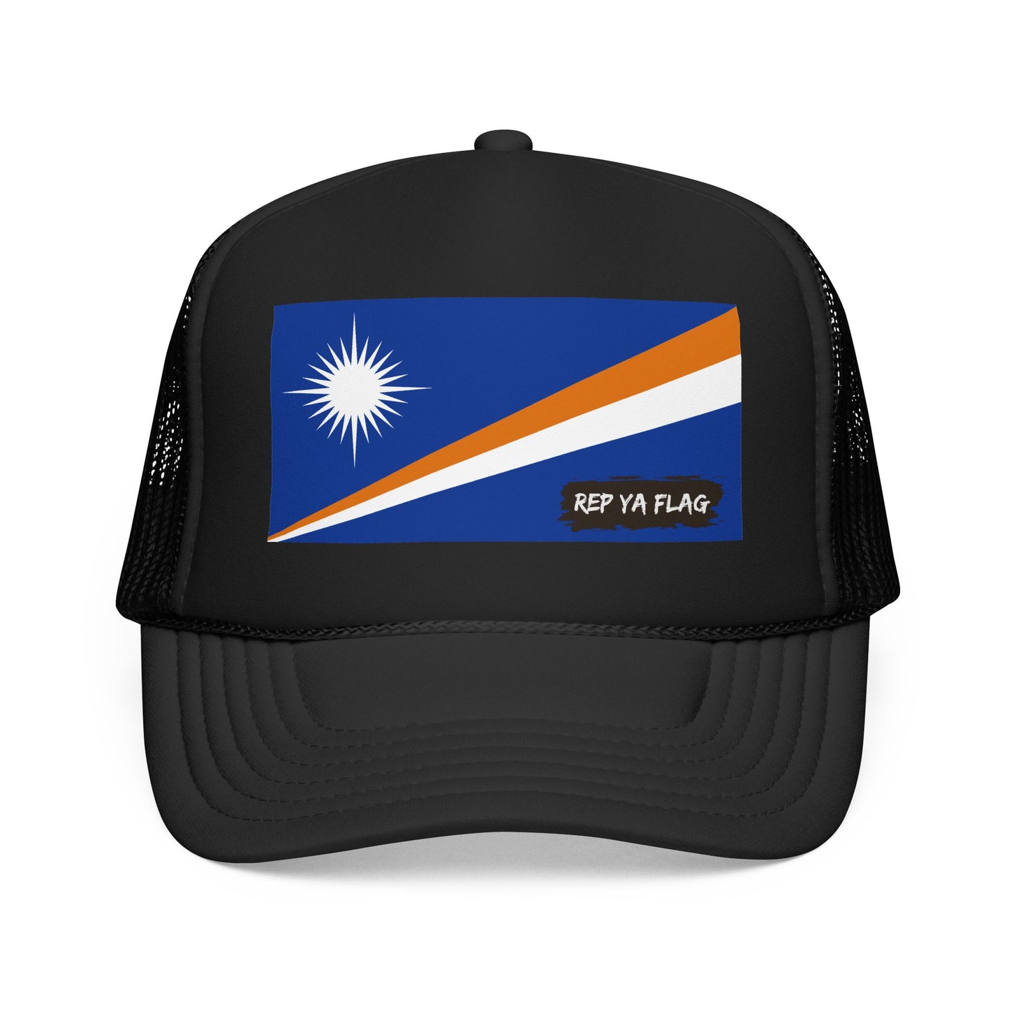 Marshall Islands Flag Foam Trucker Hat | Marshallese Pride Snapback Cap | Rep Ya Flag