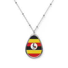 Uganda Flag Oval Necklace
