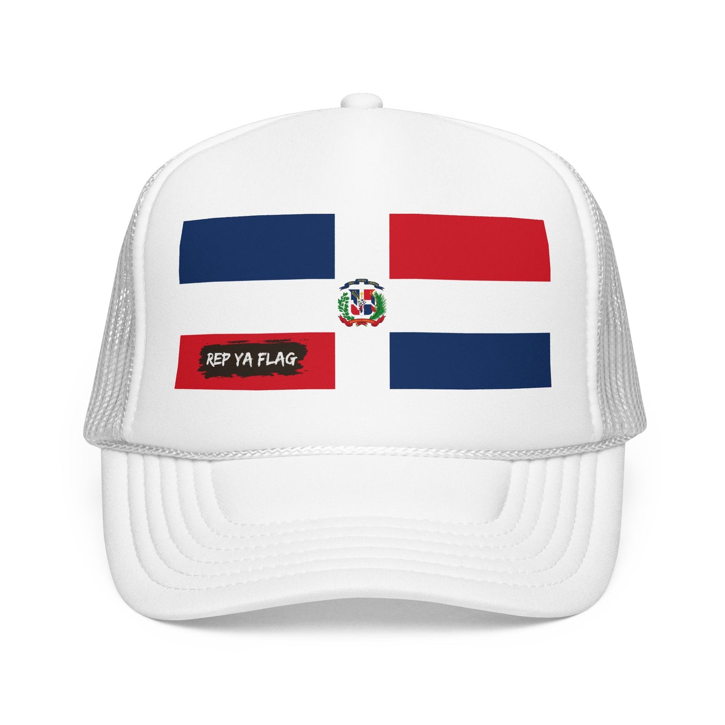 Dominican Republic Flag Foam Trucker Hat | Dominican Pride Snapback Cap | Rep Ya Flag