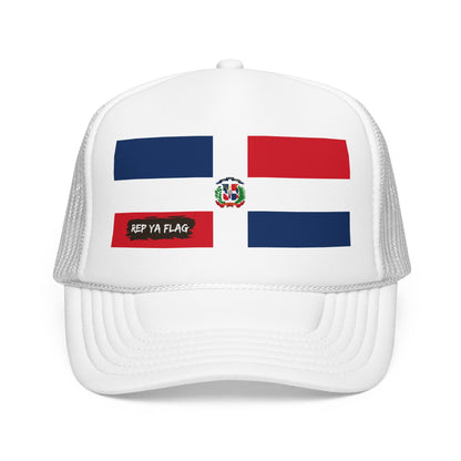 Dominican Republic Flag Foam Trucker Hat | Dominican Pride Snapback Cap | Rep Ya Flag