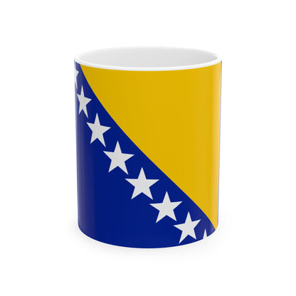 Bosnia & Herzegovina Flag Coffee Mug | Bosnian Pride Ceramic Tea Mug 11oz & 15oz | Rep Ya Flag
