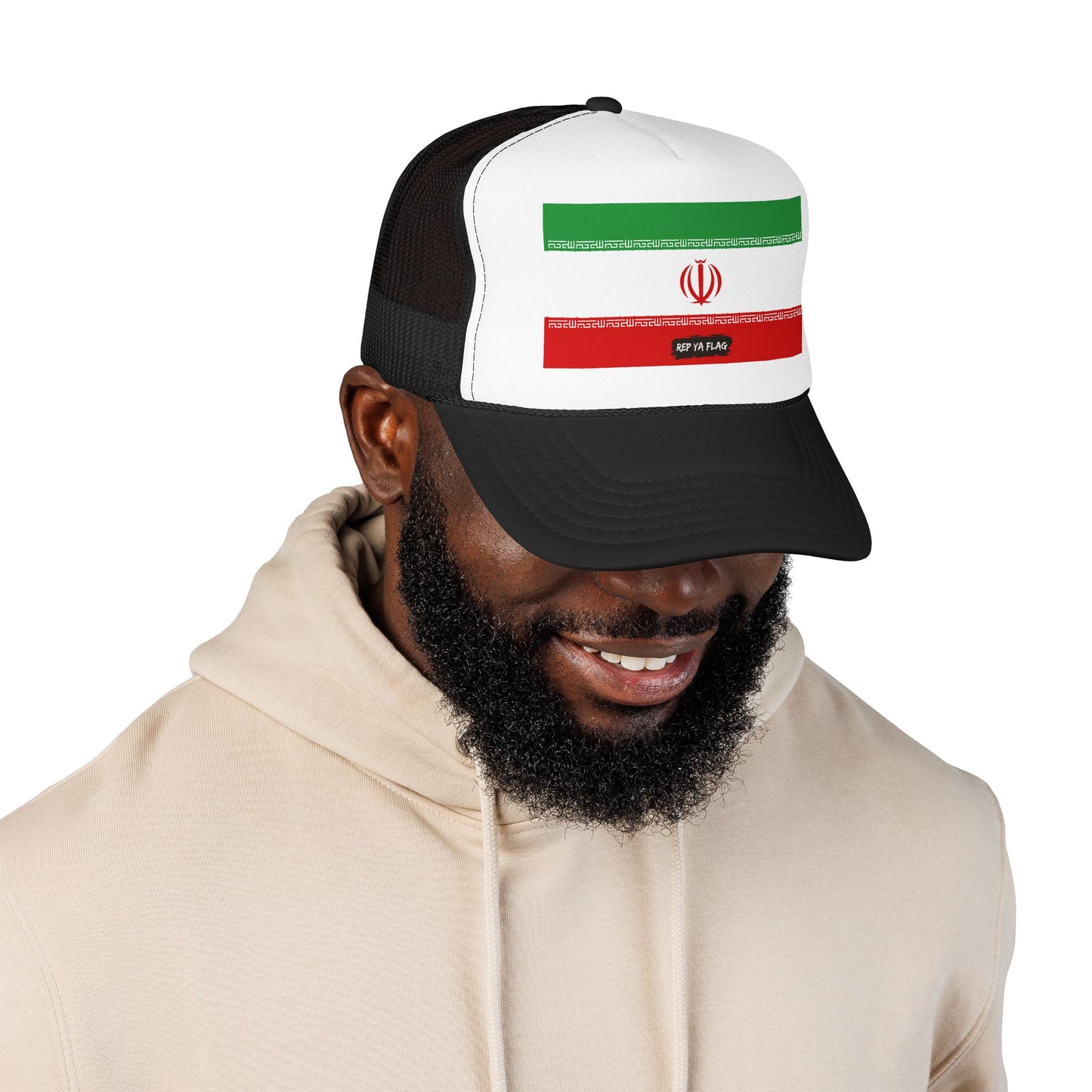 Iran Flag Foam Trucker Hat | Iranian Pride Snapback Cap | Rep Ya Flag