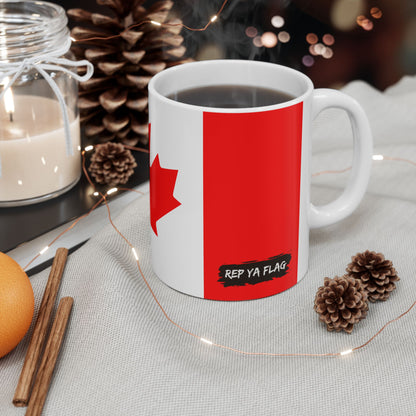 Canada Flag Coffee Tea Mug 11oz 15oz | Canadian Heritage Mug | Rep Ya Flag