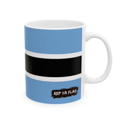 Botswana Flag Coffee Tea Mug 11oz 15oz | Rep Ya Flag Ceramic Mug