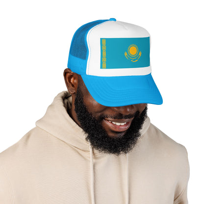 Kazakhstan Flag Foam Trucker Hat | Kazakh Pride Snapback Cap | Rep Ya Flag