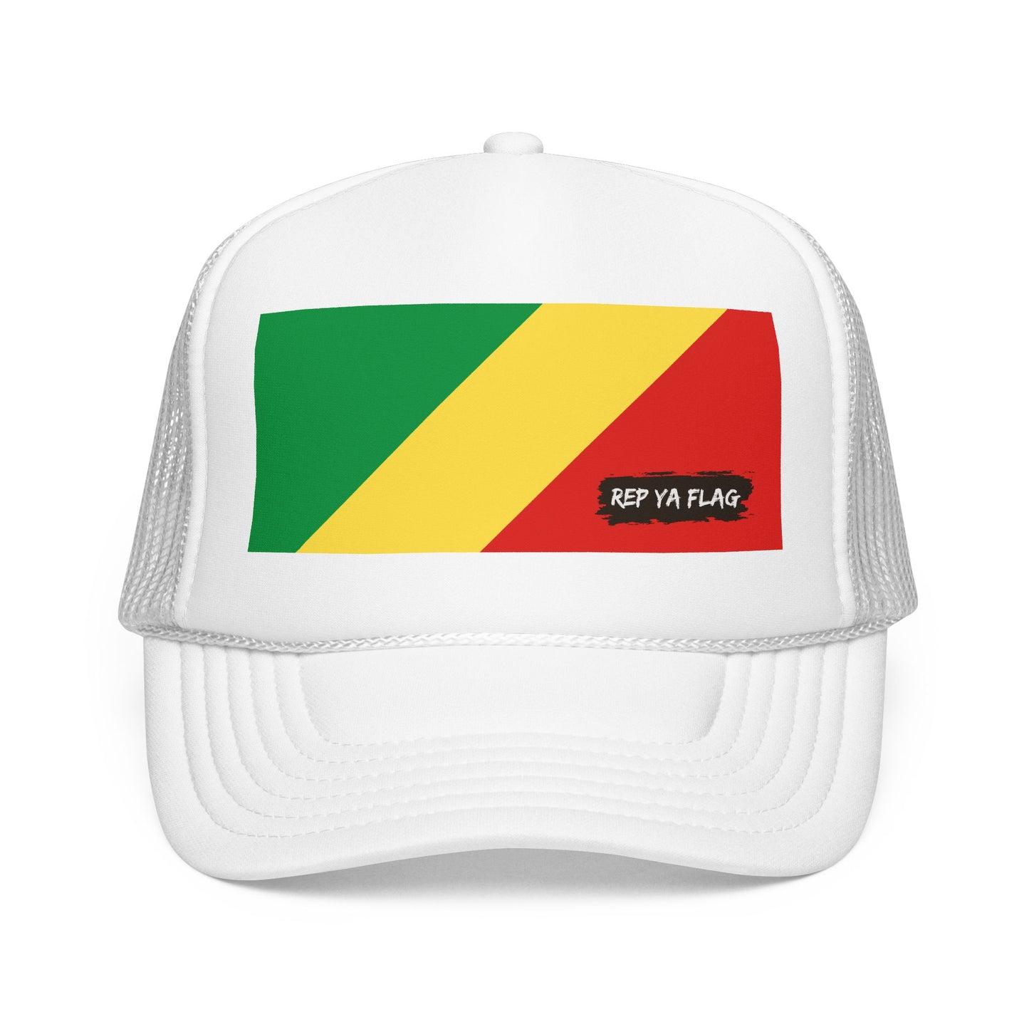 Republic of the Congo Flag Foam Trucker Hat | Congolese Pride Snapback Cap | Rep Ya Flag