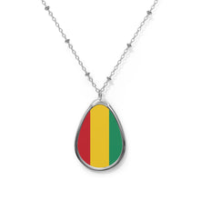 Guinea Flag Oval Necklace | Guinean Heritage Pendant | Rep Ya Flag
