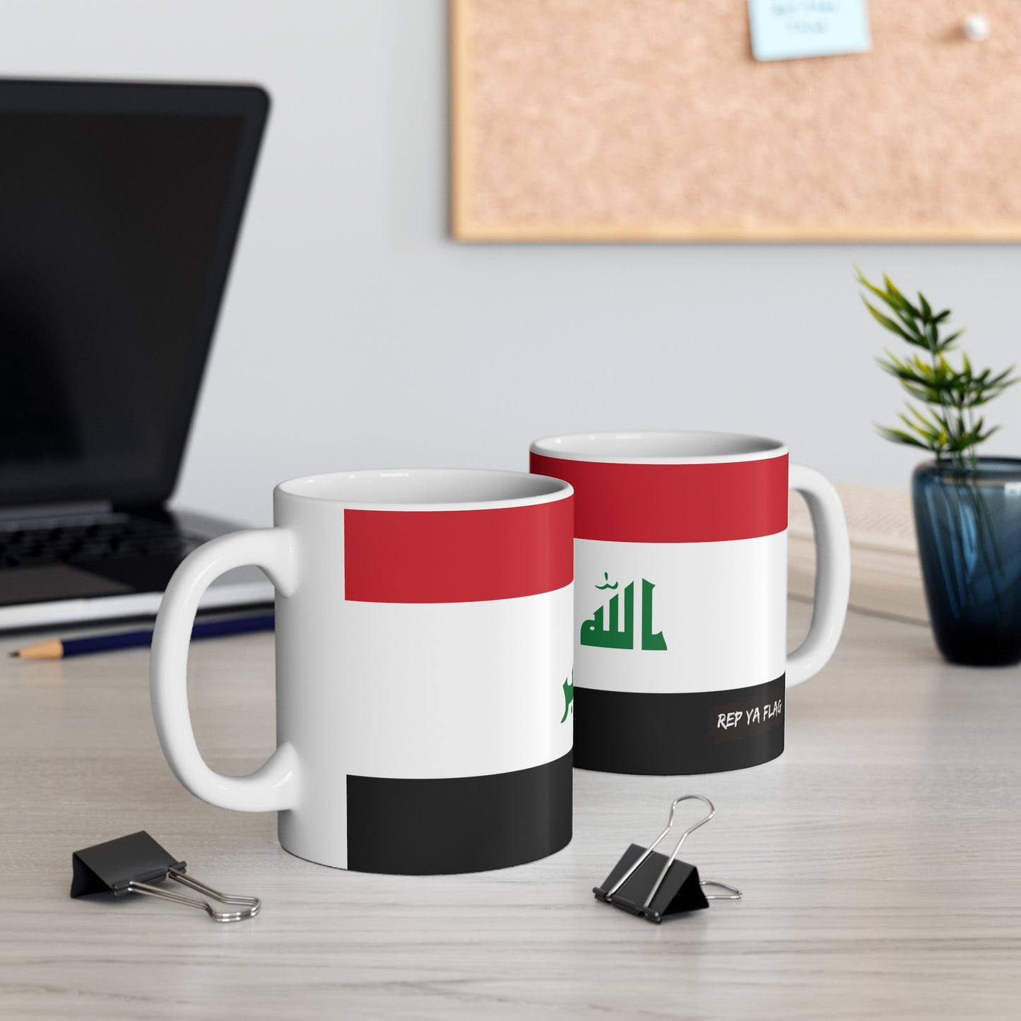 Iraq Flag Coffee Tea Mug 11oz 15oz | Rep Ya Flag Ceramic Mug
