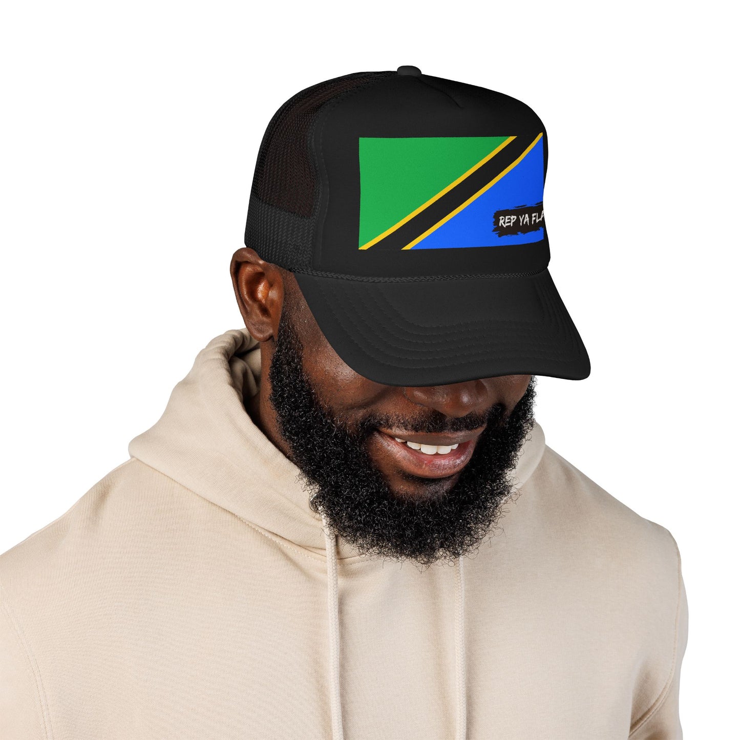 Tanzania Flag Foam Trucker Hat | Rep Ya Flag design