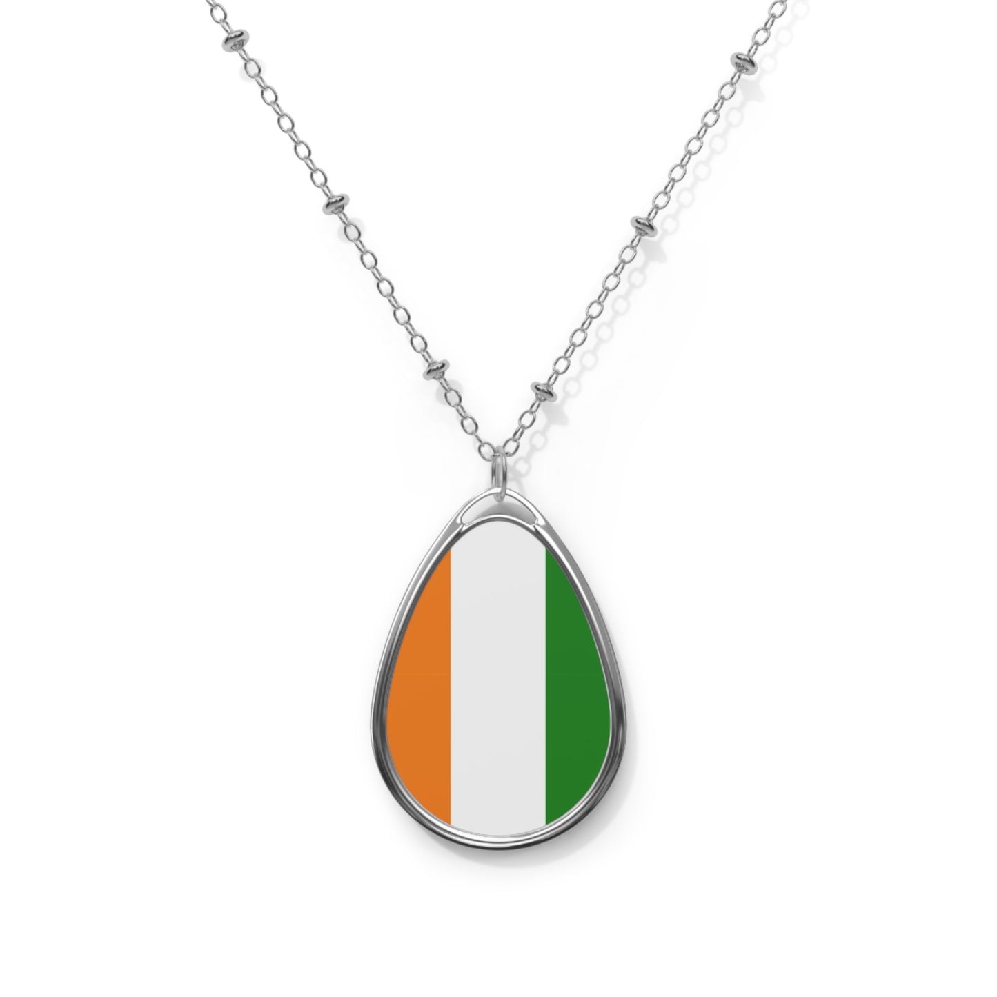 Côte d'Ivoire (Ivory Coast) Flag Oval Necklace | Ivorian Heritage Pendant | Rep Ya Flag