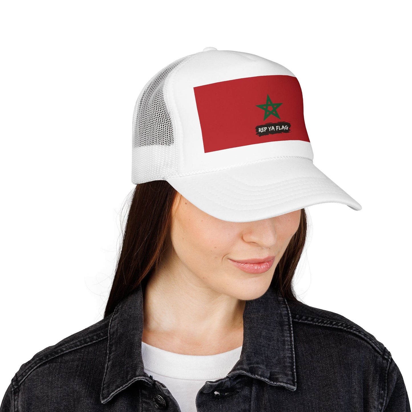 Morocco Flag Foam Trucker Hat | Moroccan Pride Snapback Cap | Rep Ya Flag