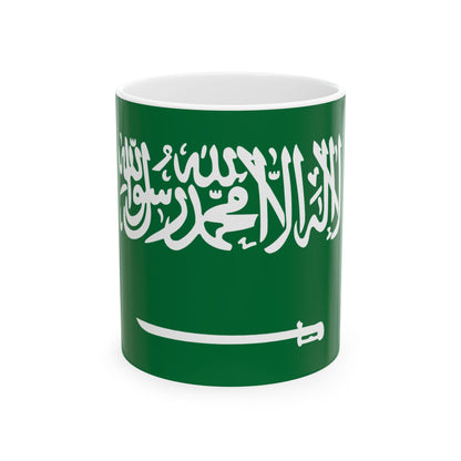 Saudi Arabia Flag Coffee Mug 11oz & 15oz | Saudi Heritage Ceramic Coffee Tea Mug | Rep Ya Flag