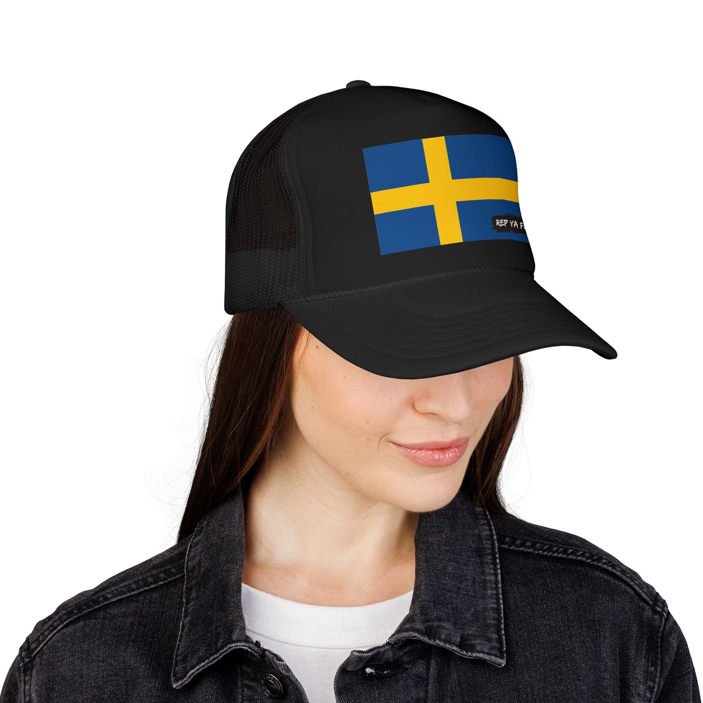 Sweden Flag Foam Trucker Hat | Rep Ya Flag design