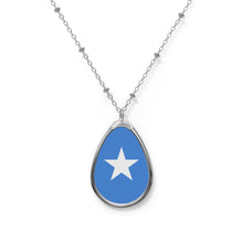 Somalia Flag Oval Necklace | Somali Heritage Pendant | Rep Ya Flag