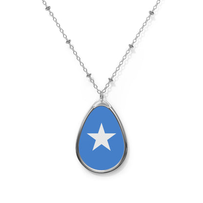 Somalia Flag Oval Necklace | Somali Heritage Pendant | Rep Ya Flag